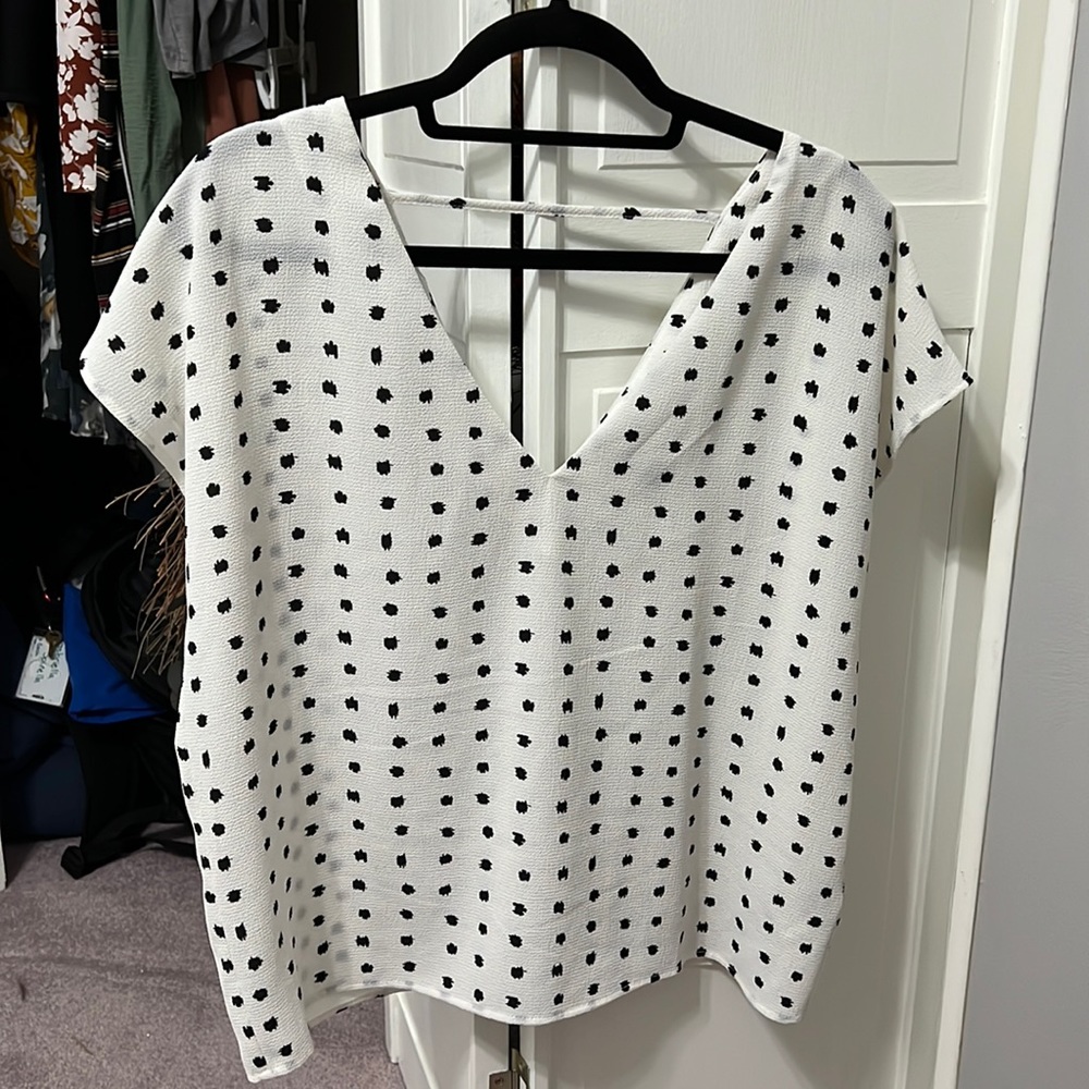 Black and white blouse